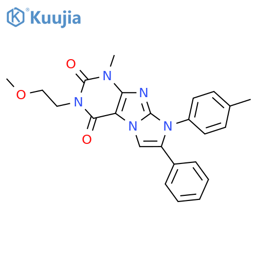 3-(2-methoxyethyl)-1-methyl-8-(4-methylphenyl)-7-phenyl-1H,2H,3H,4H,8H-imidazo1,2-gpurine-2,4-dione structure