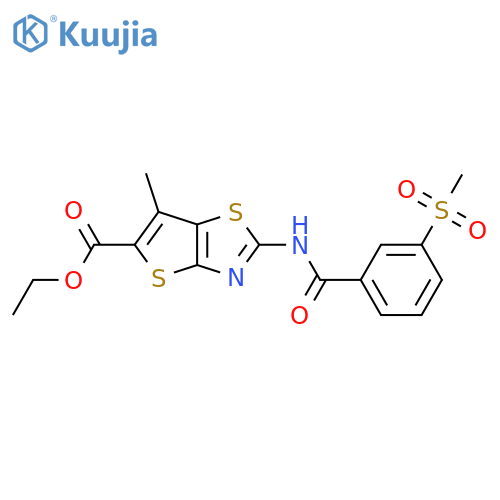 ethyl 2-(3-methanesulfonylbenzamido)-6-methylthieno2,3-d1,3thiazole-5-carboxylate structure