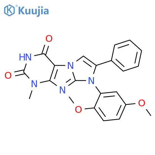 8-(2,5-dimethoxyphenyl)-1-methyl-7-phenyl-1H,2H,3H,4H,8H-imidazo1,2-gpurine-2,4-dione structure