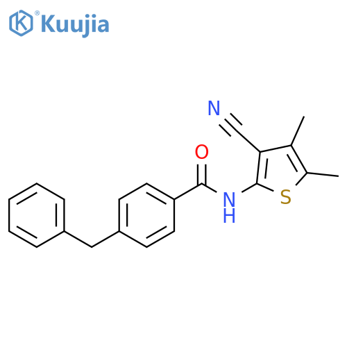 4-benzyl-N-(3-cyano-4,5-dimethylthiophen-2-yl)benzamide structure