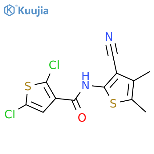 2,5-dichloro-N-(3-cyano-4,5-dimethylthiophen-2-yl)thiophene-3-carboxamide structure