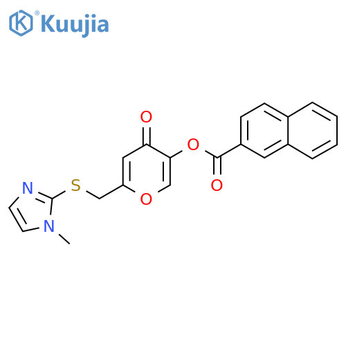 6-{(1-methyl-1H-imidazol-2-yl)sulfanylmethyl}-4-oxo-4H-pyran-3-yl naphthalene-2-carboxylate structure