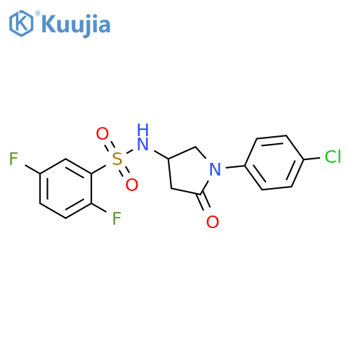 N-1-(4-chlorophenyl)-5-oxopyrrolidin-3-yl-2,5-difluorobenzene-1-sulfonamide structure