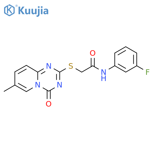 N-(3-fluorophenyl)-2-({7-methyl-4-oxo-4H-pyrido1,2-a1,3,5triazin-2-yl}sulfanyl)acetamide structure