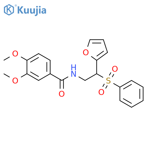 N-2-(benzenesulfonyl)-2-(furan-2-yl)ethyl-3,4-dimethoxybenzamide structure