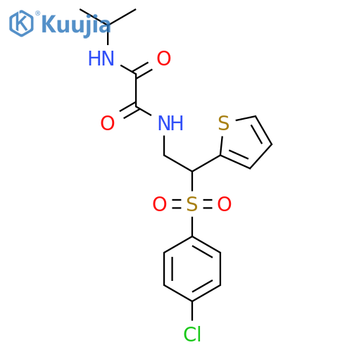 N'-2-(4-chlorobenzenesulfonyl)-2-(thiophen-2-yl)ethyl-N-(propan-2-yl)ethanediamide structure