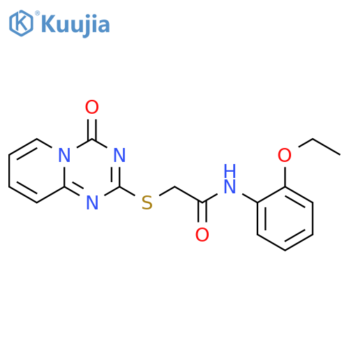 N-(2-ethoxyphenyl)-2-({4-oxo-4H-pyrido1,2-a1,3,5triazin-2-yl}sulfanyl)acetamide structure