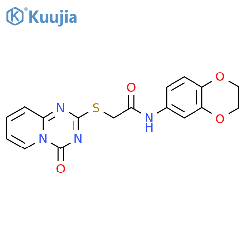 N-(2,3-dihydro-1,4-benzodioxin-6-yl)-2-({4-oxo-4H-pyrido1,2-a1,3,5triazin-2-yl}sulfanyl)acetamide structure