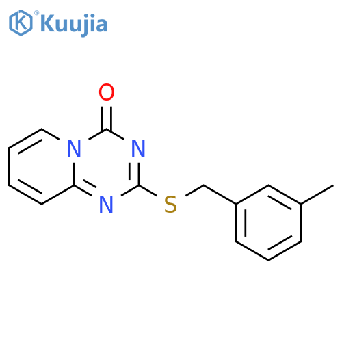 2-{(3-methylphenyl)methylsulfanyl}-4H-pyrido1,2-a1,3,5triazin-4-one structure