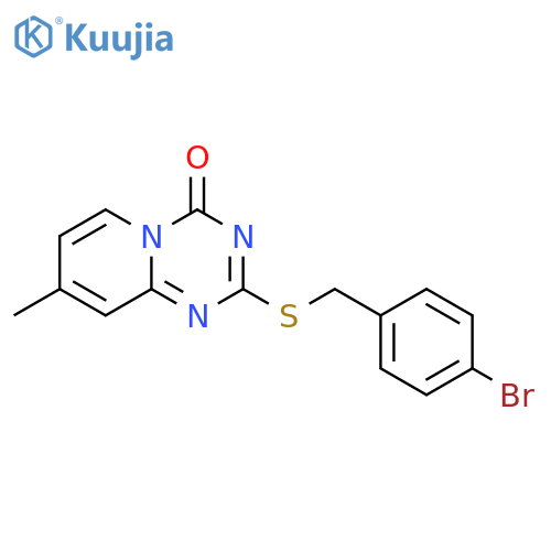 2-{(4-bromophenyl)methylsulfanyl}-8-methyl-4H-pyrido1,2-a1,3,5triazin-4-one structure