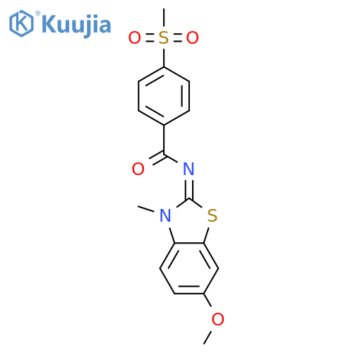 4-methanesulfonyl-N-(2Z)-6-methoxy-3-methyl-2,3-dihydro-1,3-benzothiazol-2-ylidenebenzamide structure