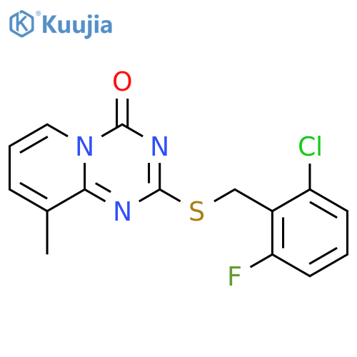 2-{(2-chloro-6-fluorophenyl)methylsulfanyl}-9-methyl-4H-pyrido1,2-a1,3,5triazin-4-one structure