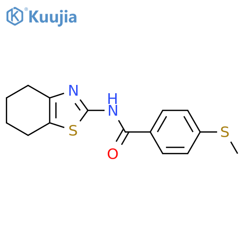 4-(methylsulfanyl)-N-(4,5,6,7-tetrahydro-1,3-benzothiazol-2-yl)benzamide structure