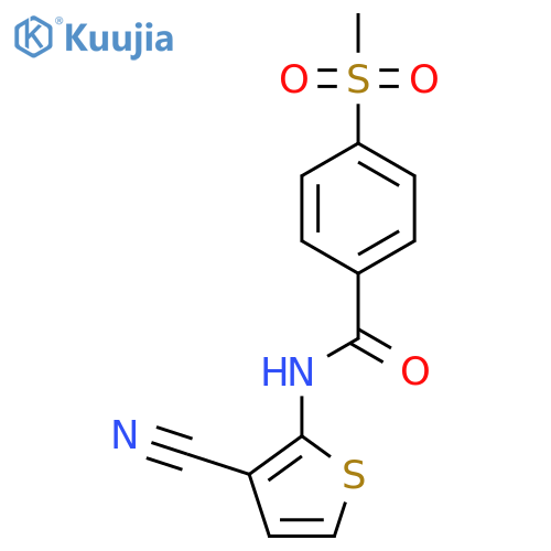 N-(3-cyanothiophen-2-yl)-4-methanesulfonylbenzamide structure
