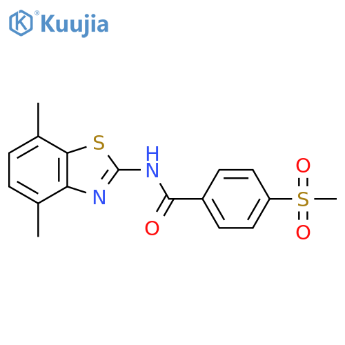 N-(4,7-dimethyl-1,3-benzothiazol-2-yl)-4-methanesulfonylbenzamide structure