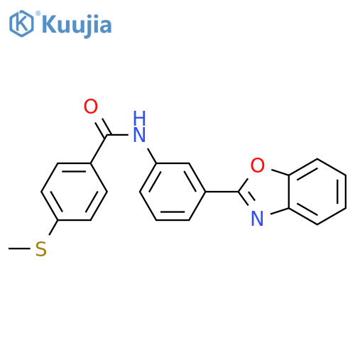 N-3-(1,3-benzoxazol-2-yl)phenyl-4-(methylsulfanyl)benzamide structure