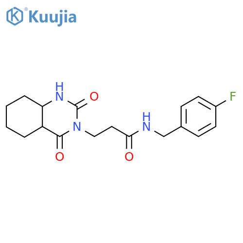 3-(2,4-dioxo-1,2,3,4-tetrahydroquinazolin-3-yl)-N-(4-fluorophenyl)methylpropanamide structure