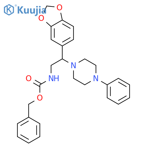benzyl N-2-(2H-1,3-benzodioxol-5-yl)-2-(4-phenylpiperazin-1-yl)ethylcarbamate structure