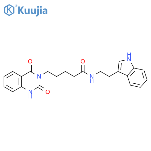 5-(2,4-dioxo-1,2,3,4-tetrahydroquinazolin-3-yl)-N-2-(1H-indol-3-yl)ethylpentanamide structure