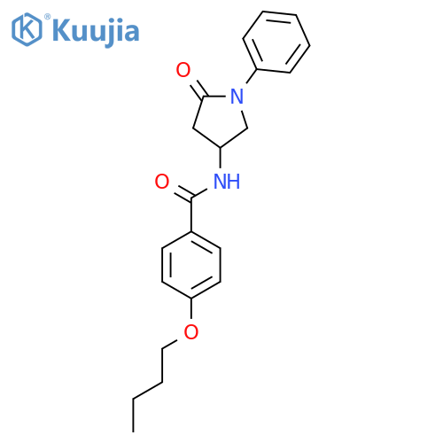 4-butoxy-N-(5-oxo-1-phenylpyrrolidin-3-yl)benzamide structure