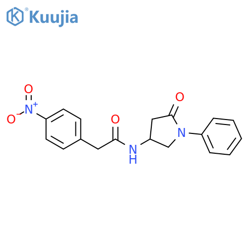 2-(4-nitrophenyl)-N-(5-oxo-1-phenylpyrrolidin-3-yl)acetamide structure
