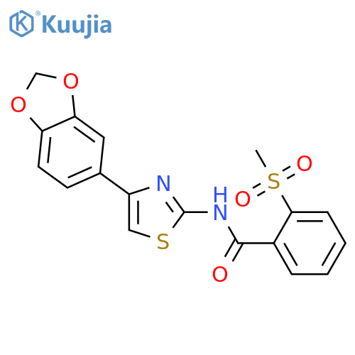N-4-(2H-1,3-benzodioxol-5-yl)-1,3-thiazol-2-yl-2-methanesulfonylbenzamide structure
