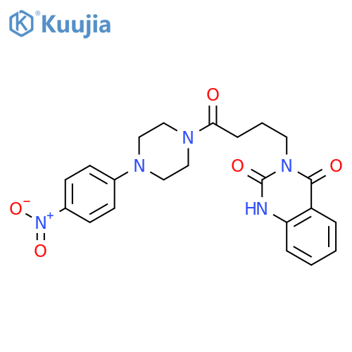 3-{4-4-(4-nitrophenyl)piperazin-1-yl-4-oxobutyl}-1,2,3,4-tetrahydroquinazoline-2,4-dione structure