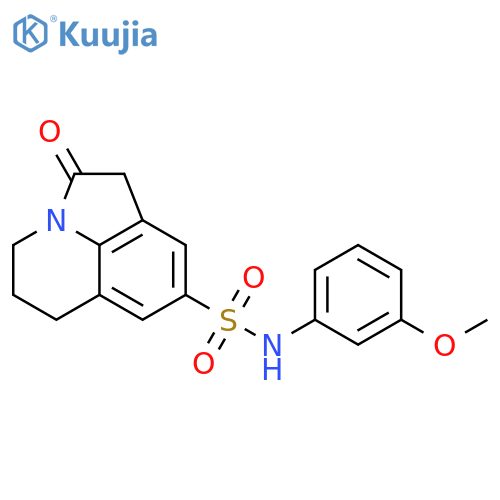 N-(3-methoxyphenyl)-2-oxo-1-azatricyclo6.3.1.0^{4,12}dodeca-4,6,8(12)-triene-6-sulfonamide structure