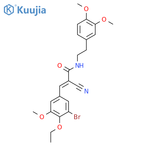 3-(3-bromo-4-ethoxy-5-methoxyphenyl)-2-cyano-N-[2-(3,4-dimethoxyphenyl)ethyl]prop-2-enamide structure