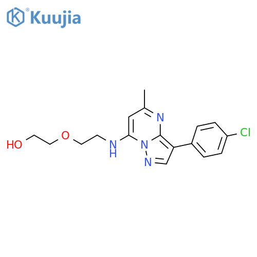 2-(2-{3-(4-chlorophenyl)-5-methylpyrazolo1,5-apyrimidin-7-ylamino}ethoxy)ethan-1-ol structure
