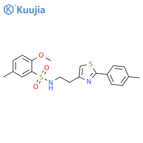 2-methoxy-5-methyl-N-{2-2-(4-methylphenyl)-1,3-thiazol-4-ylethyl}benzene-1-sulfonamide structure