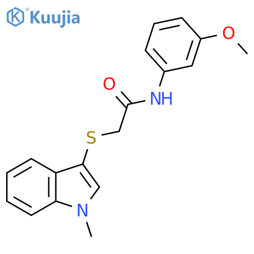 N-(3-methoxyphenyl)-2-(1-methyl-1H-indol-3-yl)sulfanylacetamide structure