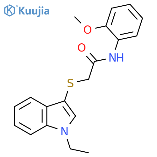 2-(1-ethyl-1H-indol-3-yl)sulfanyl-N-(2-methoxyphenyl)acetamide structure