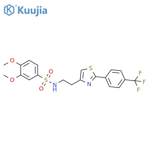 3,4-dimethoxy-N-(2-{2-4-(trifluoromethyl)phenyl-1,3-thiazol-4-yl}ethyl)benzene-1-sulfonamide structure