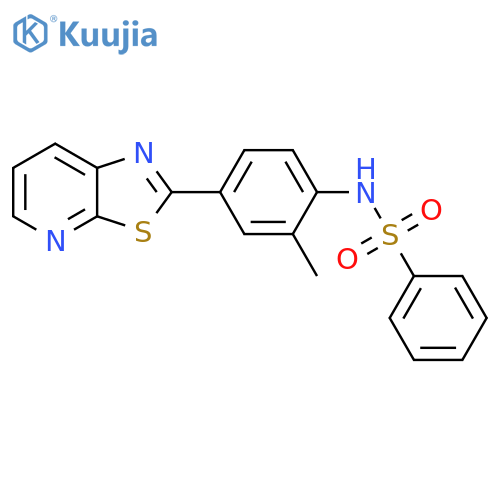 N-(2-methyl-4-{1,3thiazolo5,4-bpyridin-2-yl}phenyl)benzenesulfonamide structure