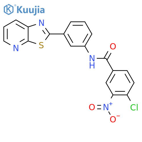 4-chloro-3-nitro-N-(3-{1,3thiazolo5,4-bpyridin-2-yl}phenyl)benzamide structure