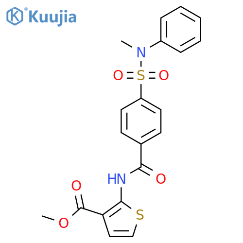 methyl 2-{4-methyl(phenyl)sulfamoylbenzamido}thiophene-3-carboxylate structure