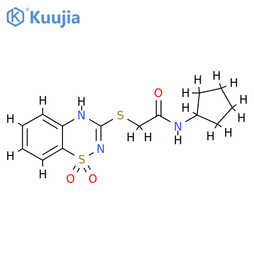 N-cyclopentyl-2-(1,1-dioxo-4H-1lambda6,2,4-benzothiadiazin-3-yl)sulfanylacetamide structure