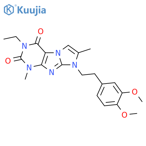 8-2-(3,4-dimethoxyphenyl)ethyl-3-ethyl-1,7-dimethyl-1H,2H,3H,4H,8H-imidazo1,2-gpurine-2,4-dione structure