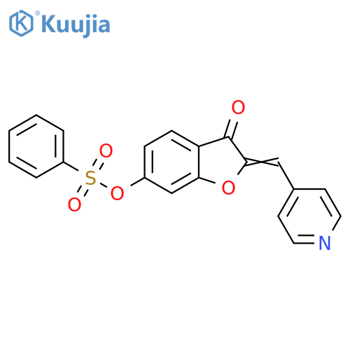 (2Z)-3-oxo-2-(pyridin-4-yl)methylidene-2,3-dihydro-1-benzofuran-6-yl benzenesulfonate structure