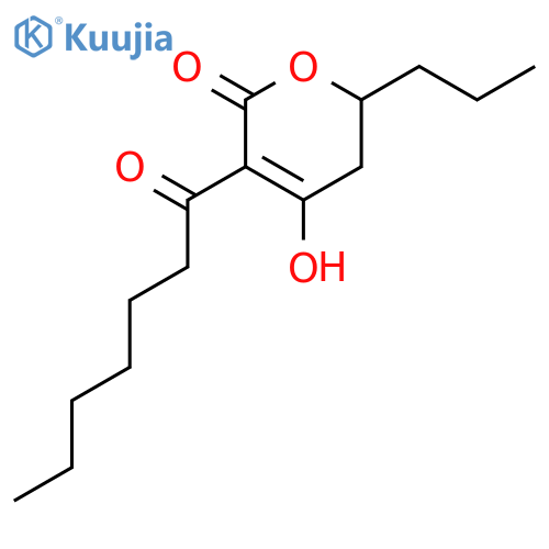2H-Pyran-2-one, 5,6-dihydro-4-hydroxy-3-(1-oxoheptyl)-6-propyl- structure