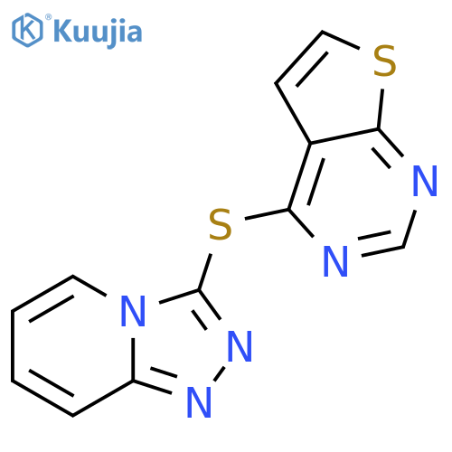 3-{Thieno[2,3-d]pyrimidin-4-ylsulfanyl}-[1,2,4]triazolo[4,3-a]pyridine structure