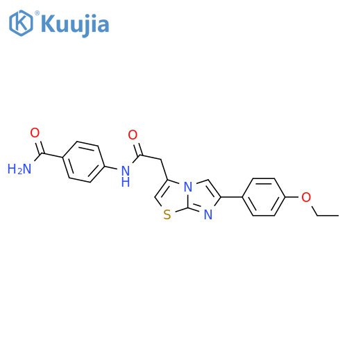 4-{2-6-(4-ethoxyphenyl)imidazo2,1-b1,3thiazol-3-ylacetamido}benzamide structure