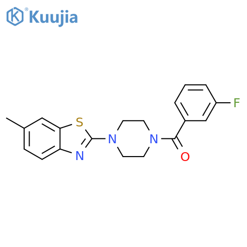 2-4-(3-fluorobenzoyl)piperazin-1-yl-6-methyl-1,3-benzothiazole structure