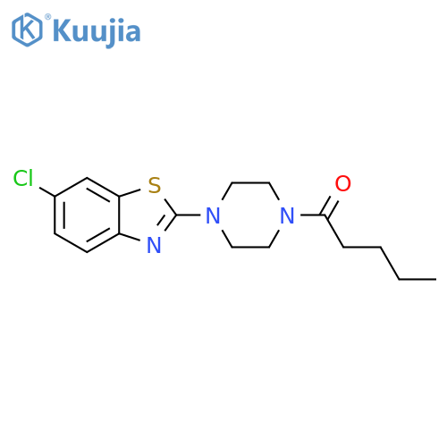 1-4-(6-chloro-1,3-benzothiazol-2-yl)piperazin-1-ylpentan-1-one structure