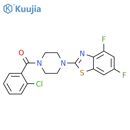 2-4-(2-chlorobenzoyl)piperazin-1-yl-4,6-difluoro-1,3-benzothiazole structure