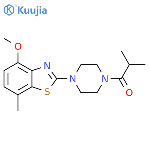 1-4-(4-methoxy-7-methyl-1,3-benzothiazol-2-yl)piperazin-1-yl-2-methylpropan-1-one structure
