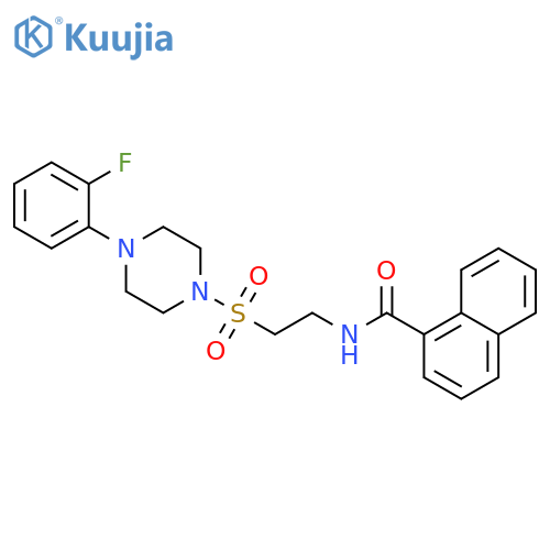 N-(2-{4-(2-fluorophenyl)piperazin-1-ylsulfonyl}ethyl)naphthalene-1-carboxamide structure