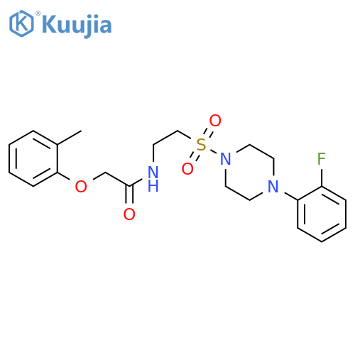 N-(2-{4-(2-fluorophenyl)piperazin-1-ylsulfonyl}ethyl)-2-(2-methylphenoxy)acetamide structure