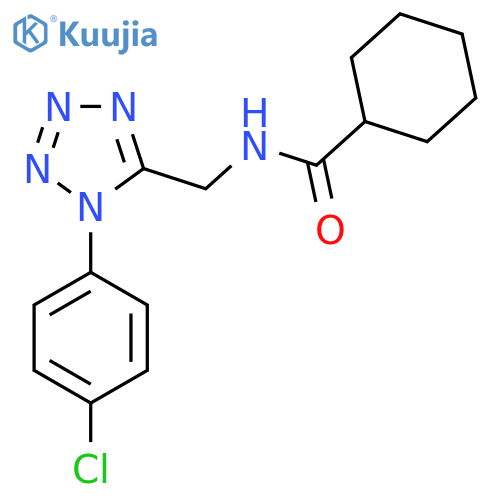 N-{1-(4-chlorophenyl)-1H-1,2,3,4-tetrazol-5-ylmethyl}cyclohexanecarboxamide structure